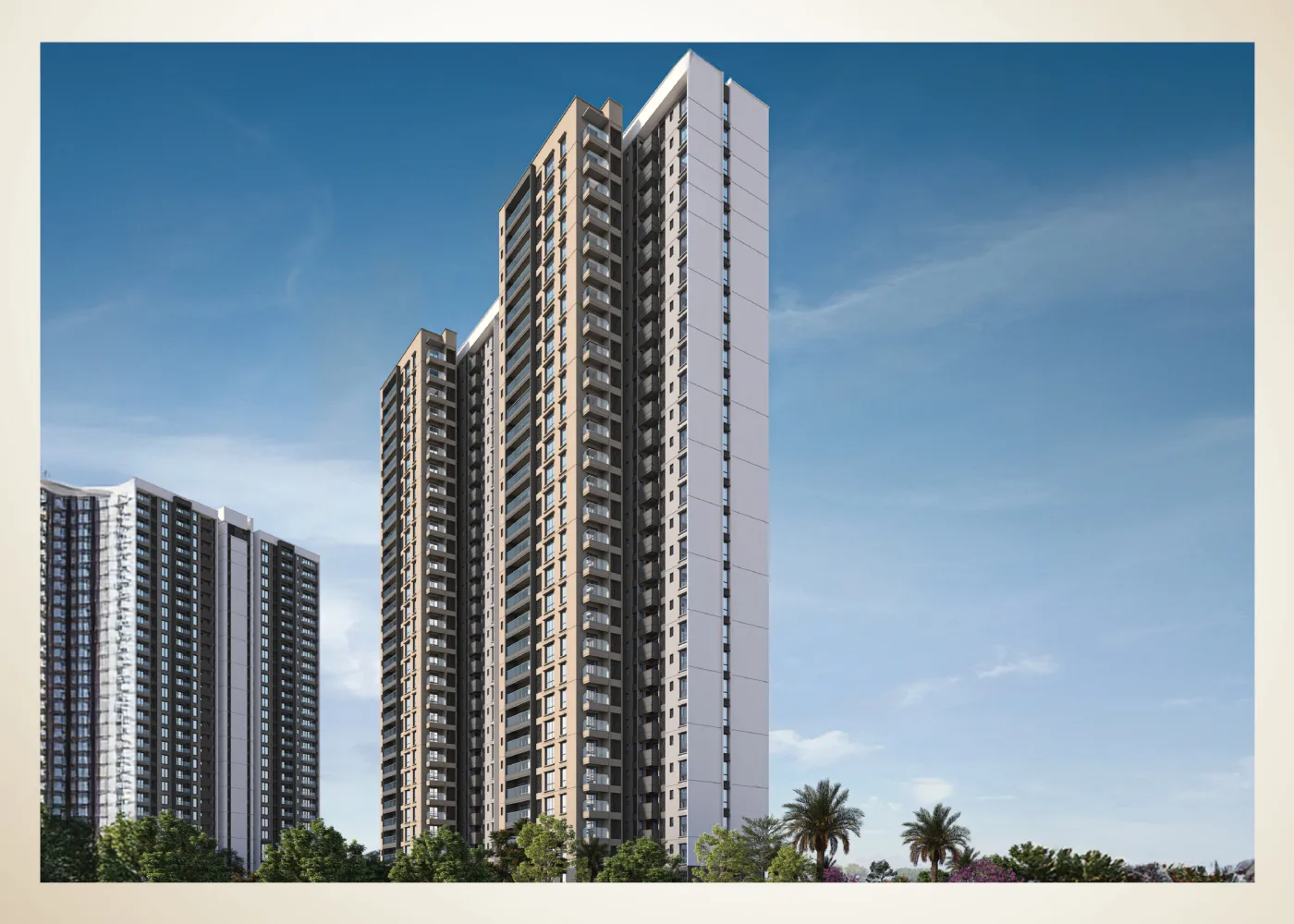 Tower elevation at the Eaton Park enclave within The Prestige City