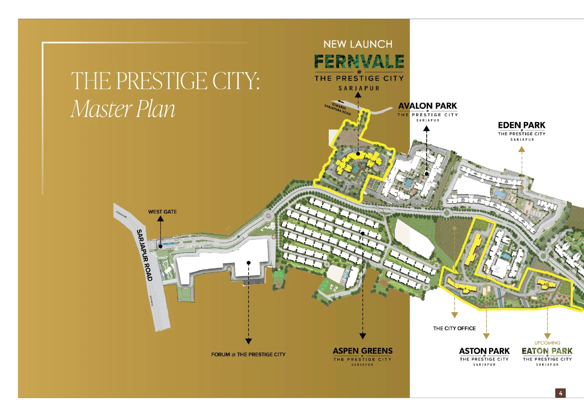 Master Plan — West — The Prestige City, Sarjapur Road township master plan